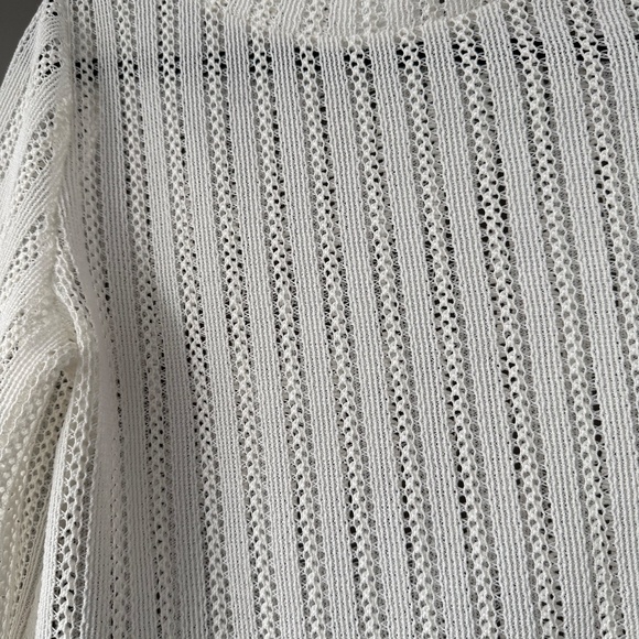 White Crochet Cover-Up Set | Long Sleeve Crop Top & Shorts Size XS - Picture 11 of 11